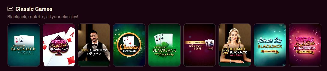 Play classic blackjack variants