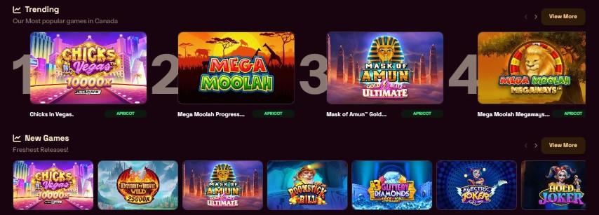 Browse trending new slots